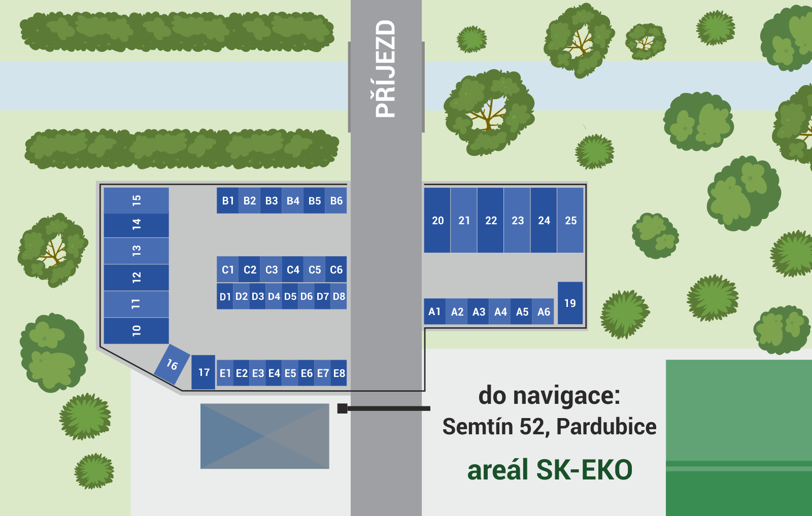 Mapka areálu Skladbox